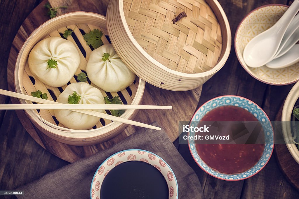 Dim Sum Dumplings Appetizer Stock Photo