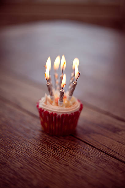 istock birthday cupcake with lit candles 502819128