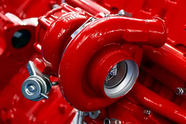 Photo of Turbocharger of red engine