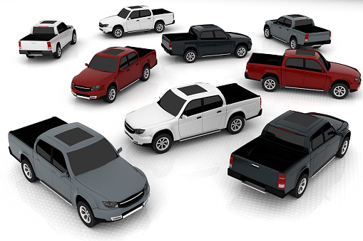 3D illustration of new cars