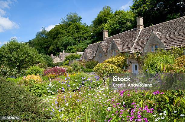 Cottage Garden At Bibury Stock Photo - Download Image Now - Cottage, Yard - Grounds, Cotswolds