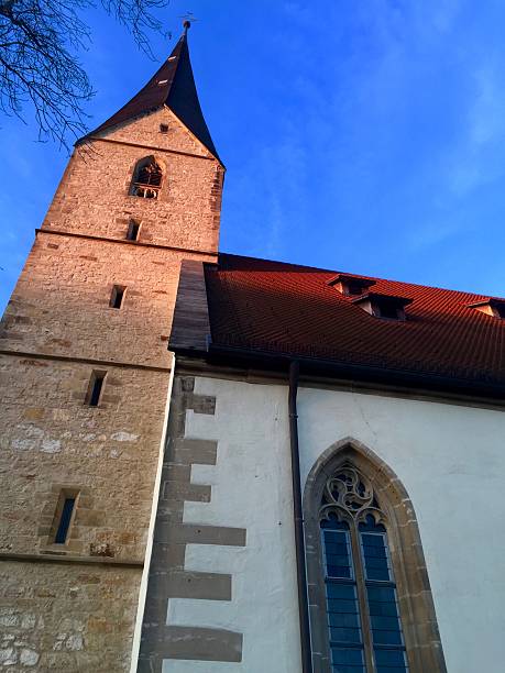 istock Church in the last sunrays on a clear winter day 502820862