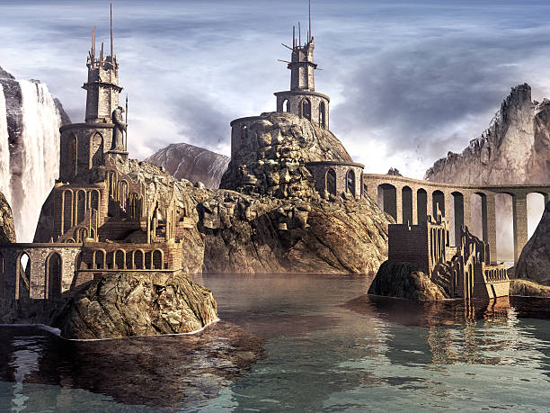 istock Ruins of  castle on the lake 502821068