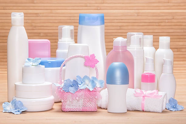istock Different cosmetic products for skincare on wooden surface 502821748