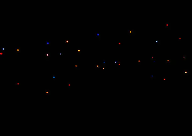 colored dots of the light on the black background