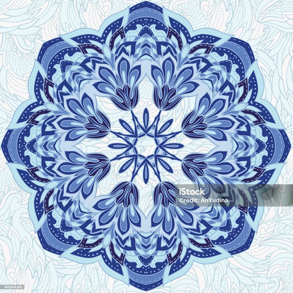 Ornamental round lace pattern Ornamental round lace pattern. Circle background with many details. Winter stock vector