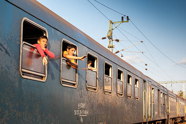 Cтоковое фото Война беженцев в Zakany железнодорожный вокзал
