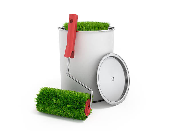 istock concept of eco-friendly paint; grass growing from a paint roller 502841140