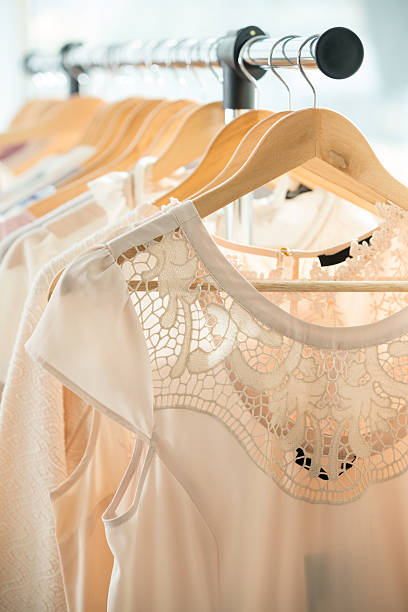 istock Dresses on a wooden hangers 502841408