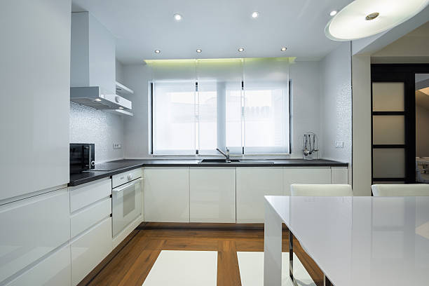 istock Interior of a modern luxury bright white kitchen 502841818