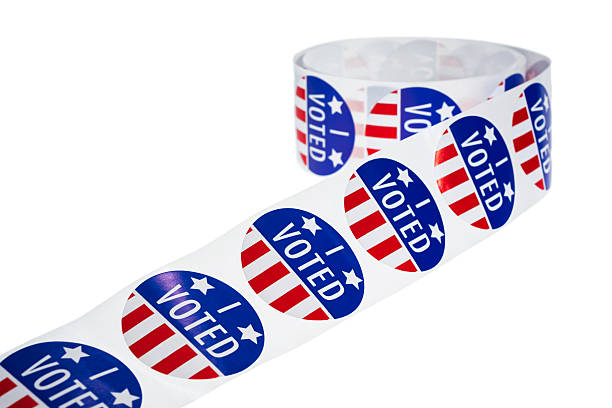 istock I VOTED stickers on a white background 502841826