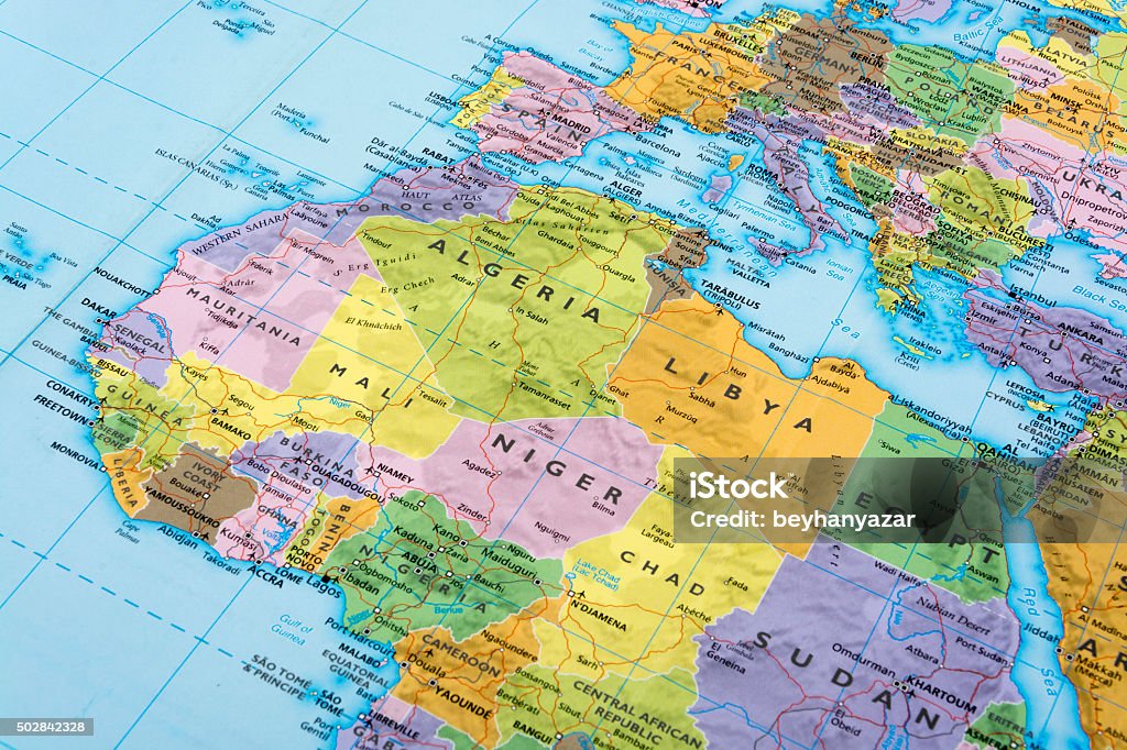 Africa and Europe Map of Africa and Europe. Map Stock Photo