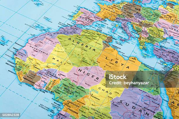 Africa And Europe Stock Photo - Download Image Now - Map, Algeria, Spain