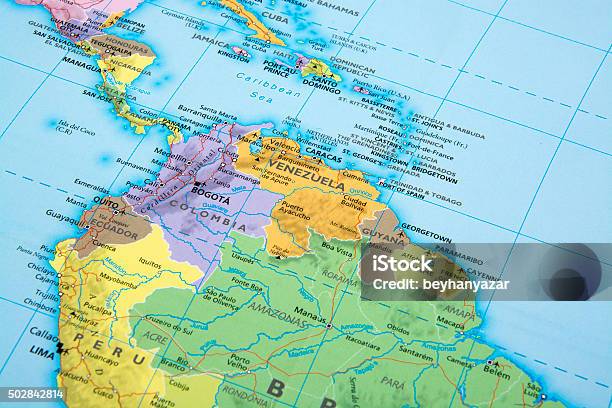 Venezuelacolombiaecuador And Peru Stock Photo - Download Image Now - Map, Colombia, Peru