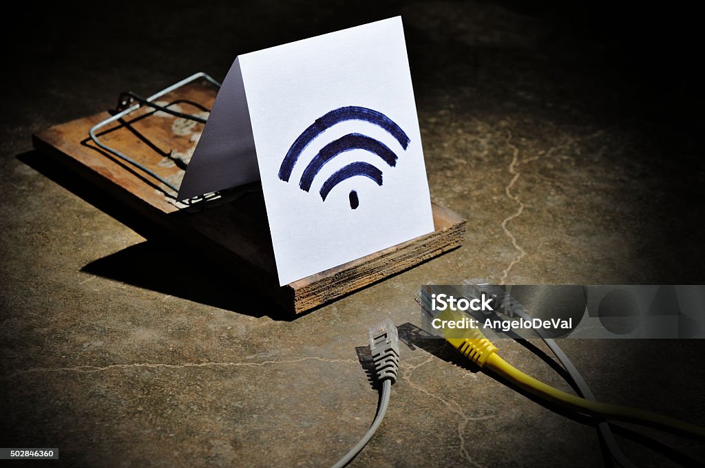 The Dangers Of Free Wifi The Mousetrap Stock Photo - Download