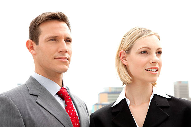 istock Business couple looking away 502846556