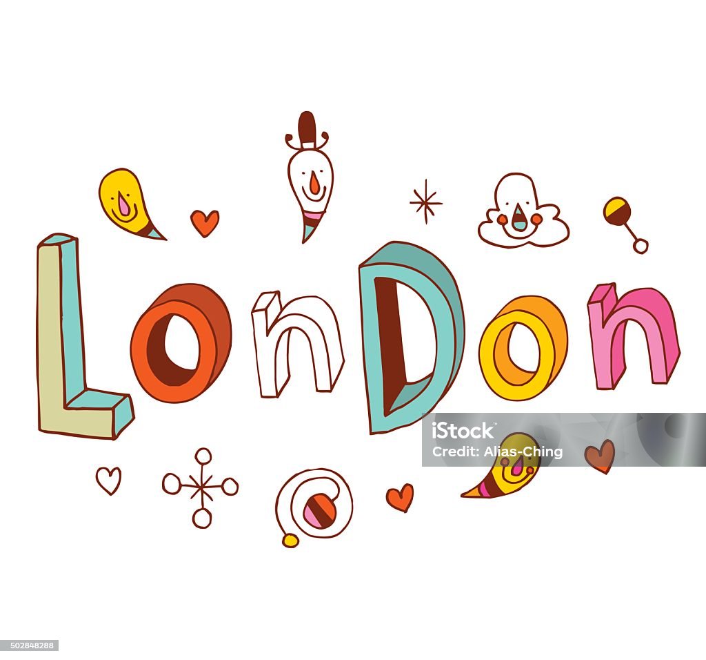London London - decorative type hand lettering design 2015 stock vector