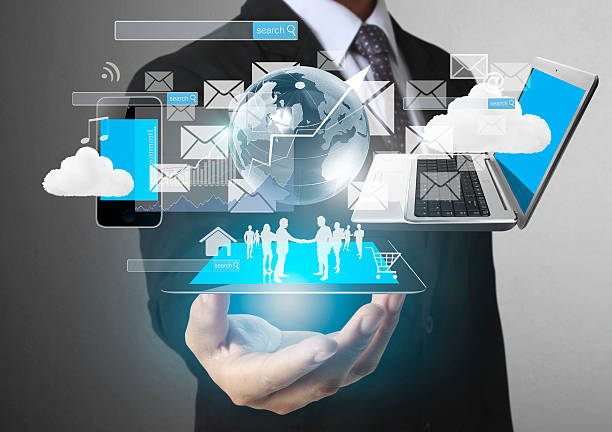 istock Technology in hands of businessmen 502850028