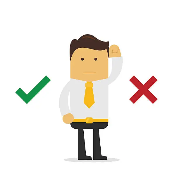 Vector illustration of Businessman confused.