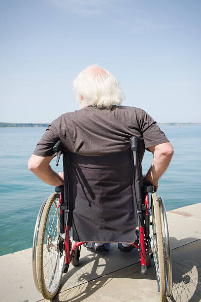 istock Man in Wheelchair Admiring Sea View 502856887
