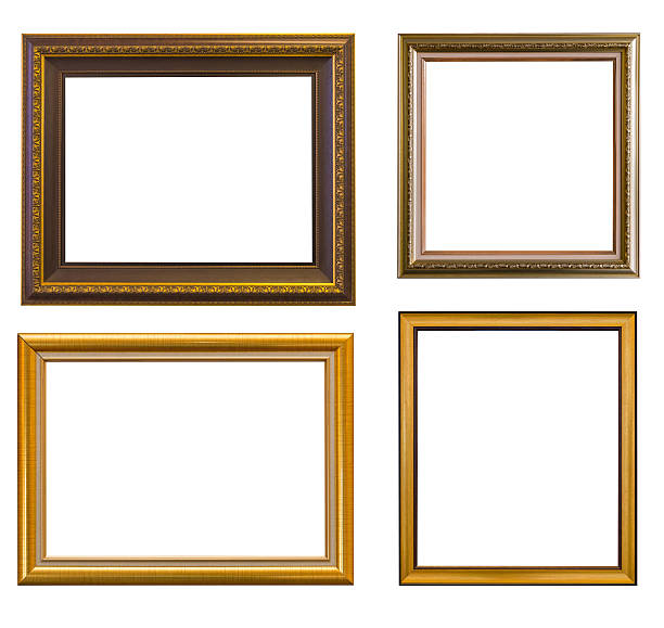 istock Gold frame Elegant vintage Isolated on white background 502858416