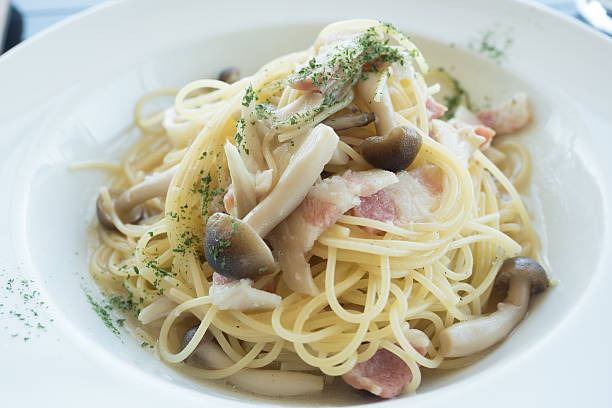 istock Mushrooms and bacon pasta 502859736