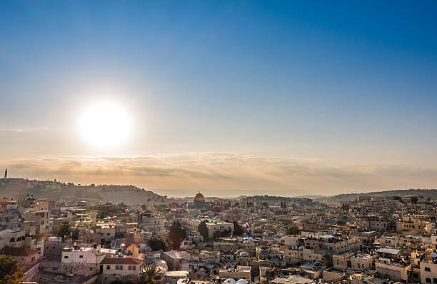 panorama starego miasta w temple mount w jerozolimie, izrael. - chriastian zdjęcia i obrazy z banku zdjęć