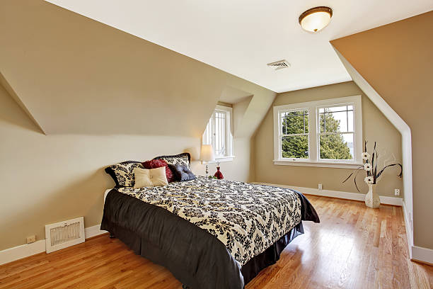 istock Elegant bedroom interior  with vaulted ceiling 502860909