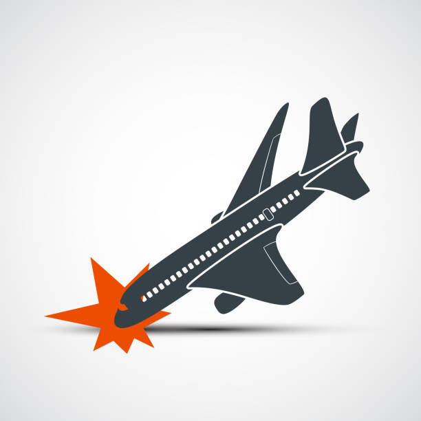 Plane crash Plane crash. Terrorist act. Stock vector illustration. airplane crash stock illustrations