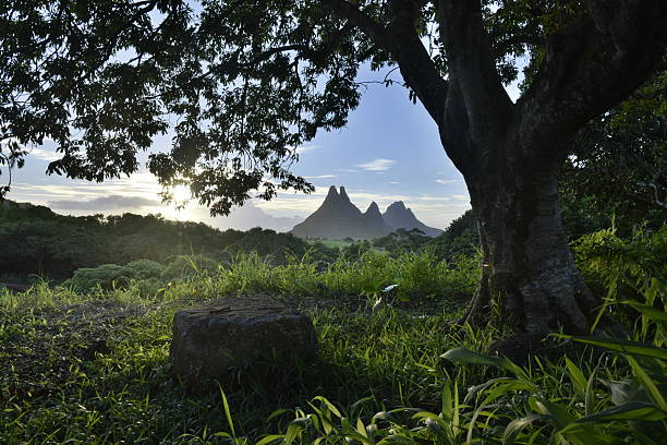 Peaceful scenery at Sunset stock photo