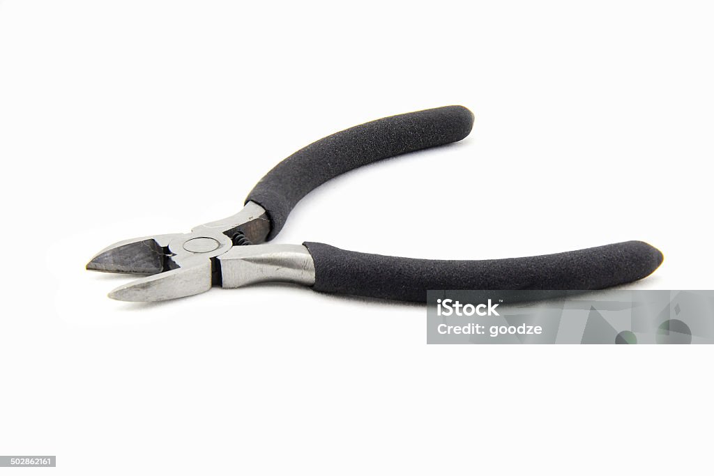 Pliers Pliers, wire cutter, handheld black on a white background. Wire Cutter Stock Photo