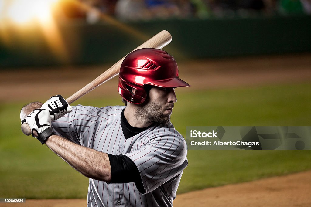 Baseball Player Baseball Player on a baseball Stadium. Baseball - Sport Stock Photo