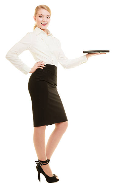 istock Businesswoman showing copy space. Advertisement. 502863333