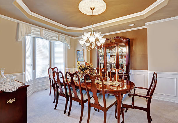 istock Dining room interior in luxury house 502863845