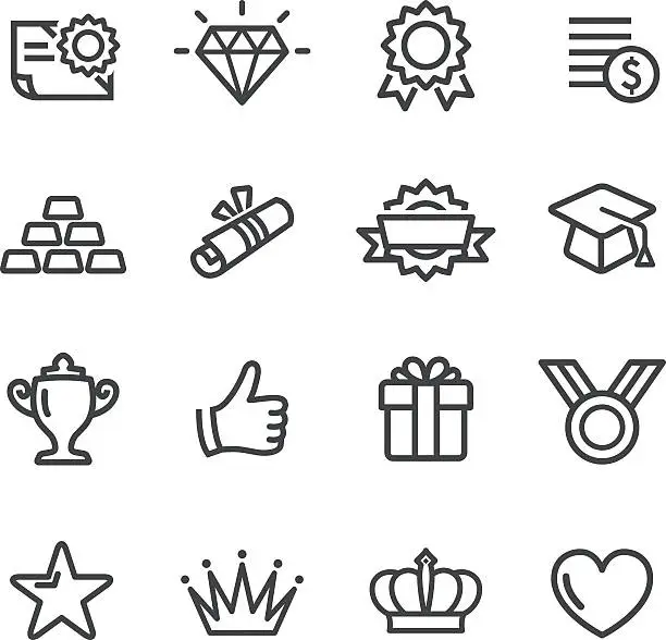 Vector illustration of Awards Icons - Line Series