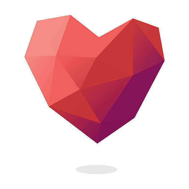低ポリハート - human heart heart shape human internal organ love点のイラスト素材／クリップアート素材／マンガ素材／アイコン素材