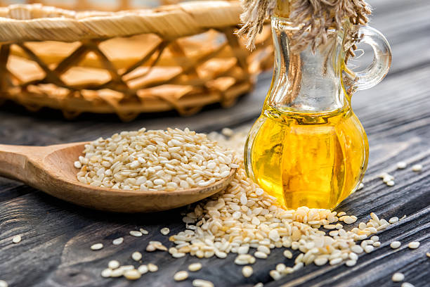 istock Sesam oil in bottle 502868476