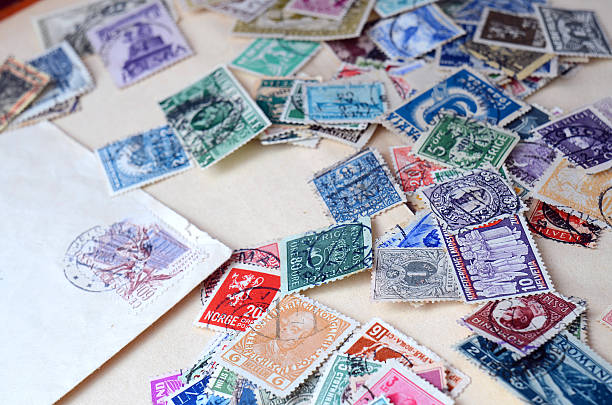 istock Collection of old postage stamps 502869460