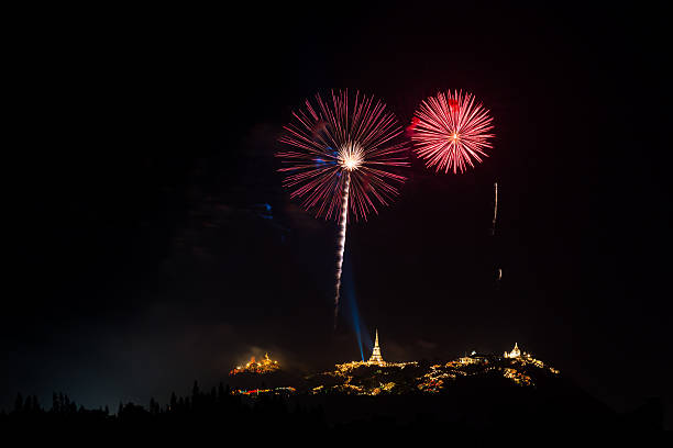 istock Amazing fireworks light up the sky with dazzling display. 502870346