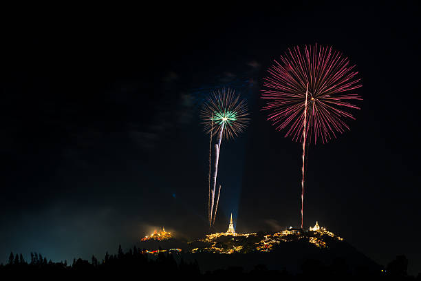 istock Amazing fireworks light up the sky with dazzling display. 502870608