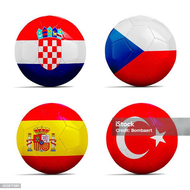 Soccer Balls With Team Flags Stock Photo - Download Image Now - 2015, 2016, Circle