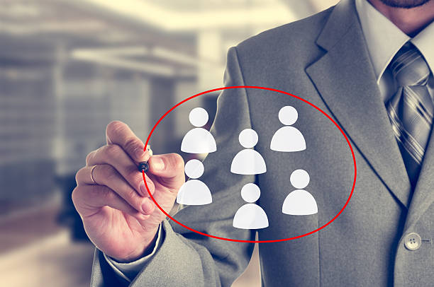 istock Hand pointing to businessman icon - HR, recruitment 502874410