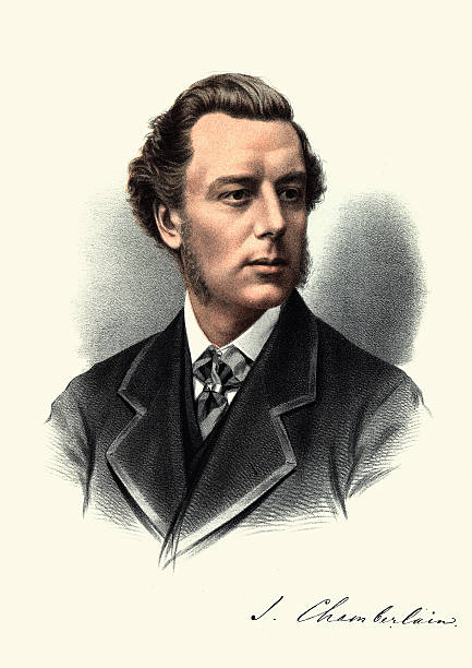 illustrations, cliparts, dessins animés et icônes de éminent de victoria, photo de joseph chamberlain - illustration and painting politician antique old fashioned