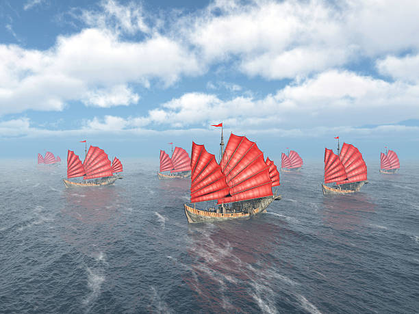 istock Fleet of Chinese junk ships 502875470