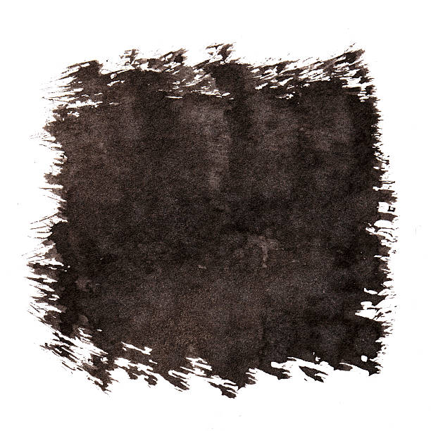 istock Handmade square drawing ink black brush sketch on isolated white 502885894