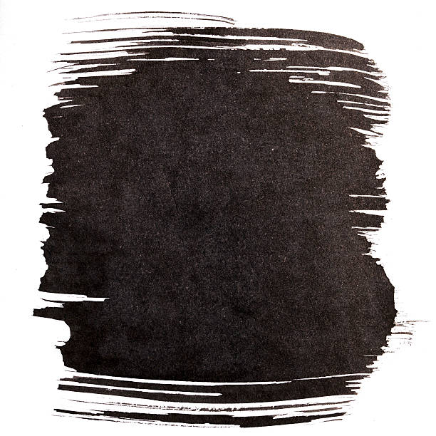 istock Handmade square drawing ink black brush sketch on isolated white 502885948