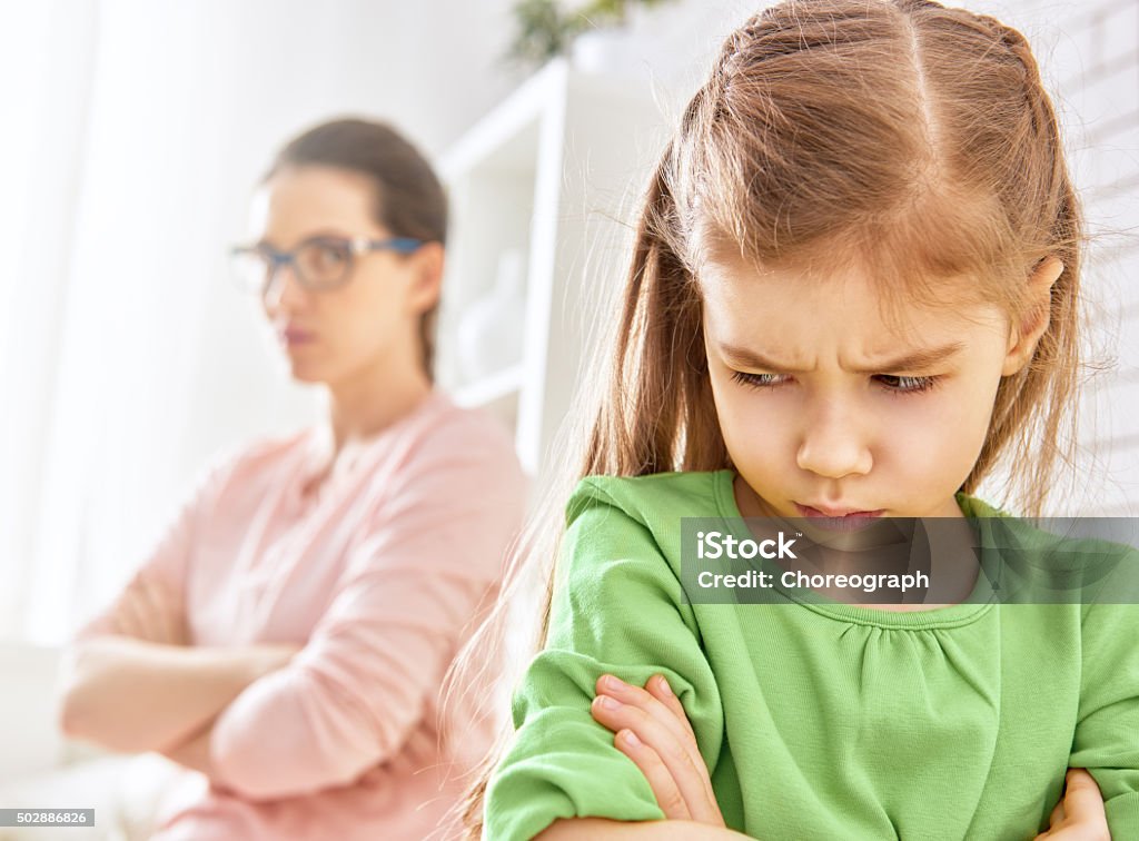 mother and her daughter mother and her daughter quarreled Anger Stock Photo