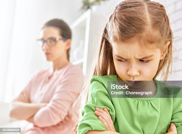 Mother And Her Daughter Stock Photo - Download Image Now - Anger, Child, Mother