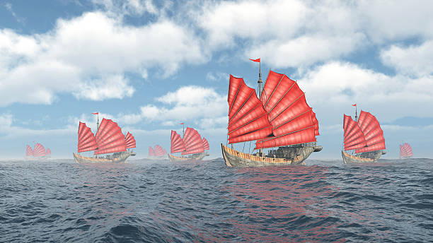 istock Fleet of Chinese junk ships 502887630