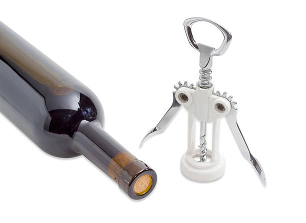istock Fragment of a bottle of wine and a corkscrew 502889672